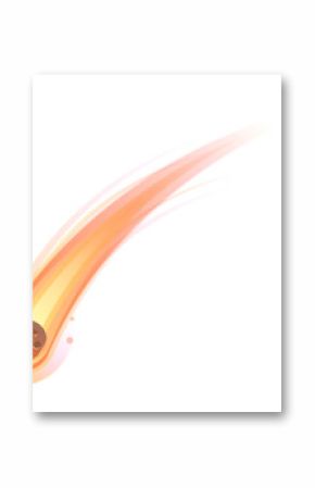 Stylized meteor featuring rocky core glowing pink-orange aura, fiery tail on transparent background