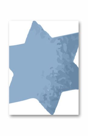 Abstract six-pointed star shape is floating on transparent backdrop showing watercolor illustration