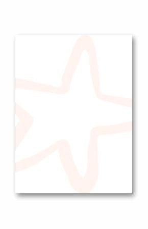 Stylized star shape is floating on transparent backdrop, featuring hand-drawn off-white outline