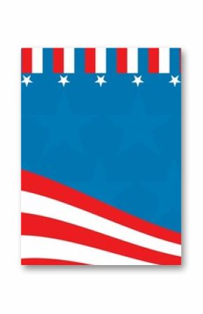 Stylized flag is showing flat design with wavy red stripes, blue starry field, star-bar border