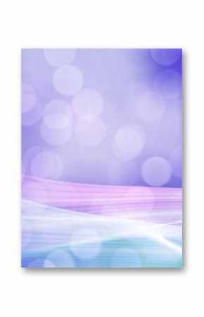 Abstract design is showing overlapping purple, blue bokeh lights in digital art with pastel waves