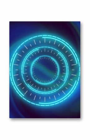 Blue data loading ring over glowing green and blue lights