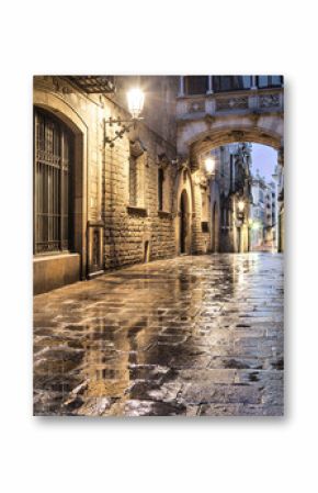 Wąska ulica w dzielnicy gotyckiej, Barcelona