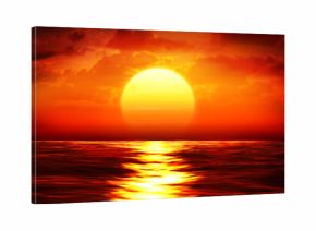 big sunset over sea - summer theme