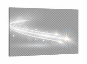 Abstract vector magic glow star light effect with neon blur curved lines. Sparkling dust star trail with bokeh.