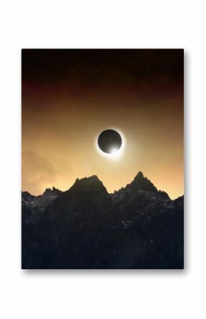 Amazing scientific background - total solar eclipse