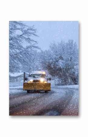 Snow Plow On a Snowy Winters Night