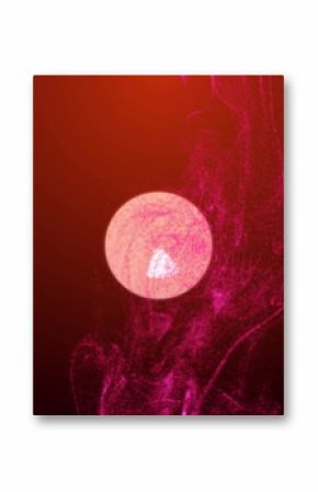 Image of moving glowing lights and waves over colorful background