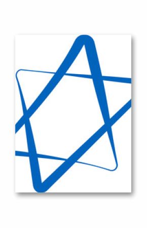 Stylized star is showing overlapping round blue outline adding depth in SVG, transparent background