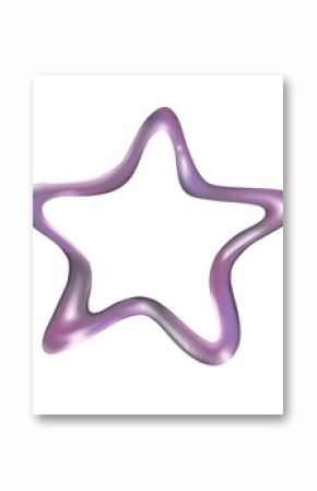 3D-rendered wavy star outline is floating on transparent backdrop, with glossy violet-pink gradient
