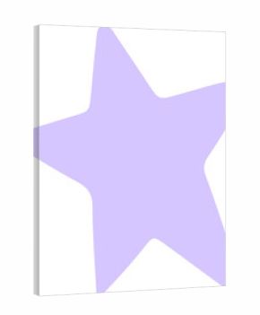 Organic lavender star shape is floating on transparent backdrop with irregular edges in flat design