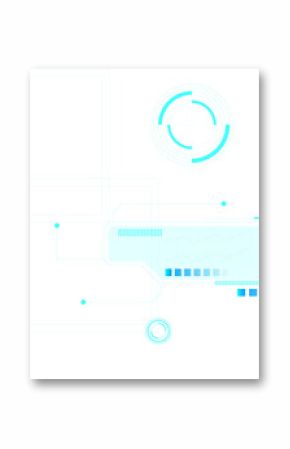 Projecting neon cyan HUD overlay on transparent canvas featuring squares reticles panels nodes star