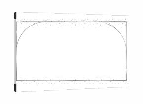 Flat design silver frame is floating on transparent backdrop showing glitter dots, star sparkles