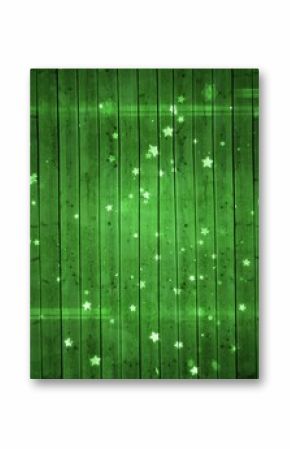 Star pattern on green planks