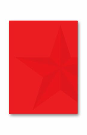 Showing flat art with red field embossed star, three stripes with six stars, transparent background