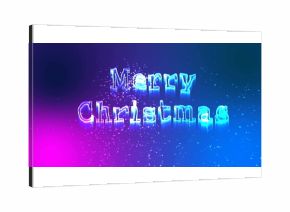 Image of merry christmas text over shooting star on blue background