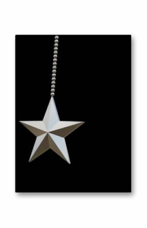 Image of star christmas bauble decoration over black background