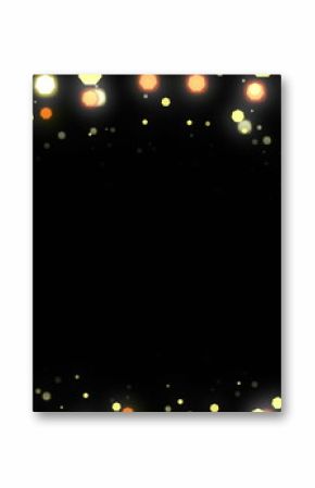 Image of christmas fairy lights flickering and copy space over black background