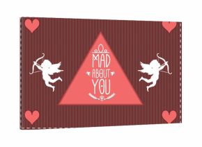Digital png illustration of cupids with mad about you text on transparent background