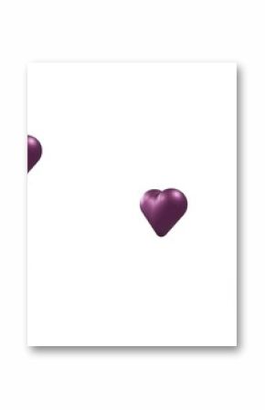 Image of purple hearts moving on white background