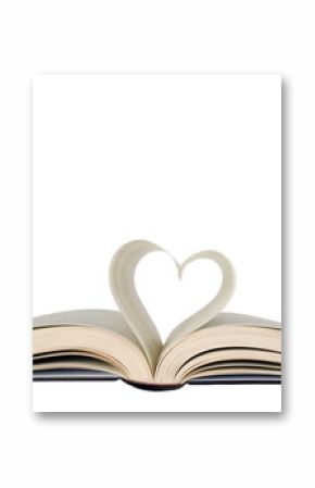 Opened book and heart shape