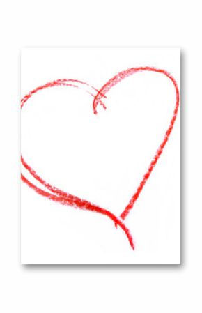 red crayon heart contour