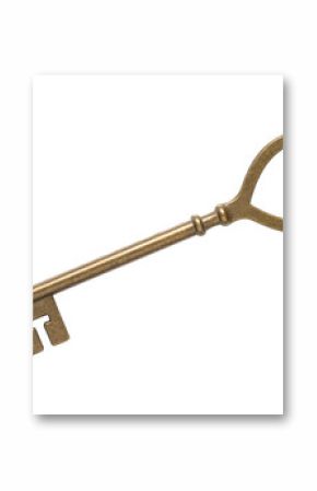 Key heart shape on white background