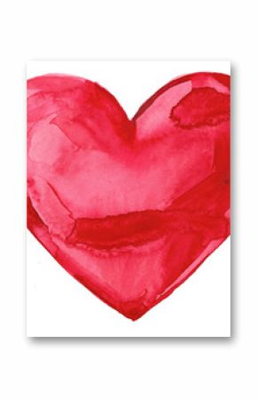 Red watercolor painting of heart