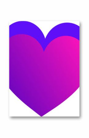 Overlapping hearts floating on transparent flat design, showing magenta-purple gradient and blue