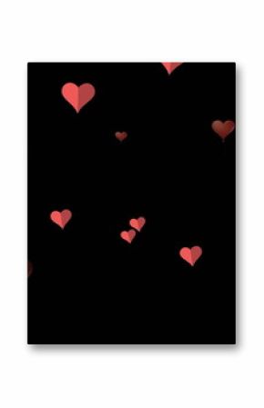 Image of red hearts over black background