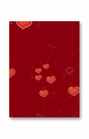 Image of red heart icons moving over red background