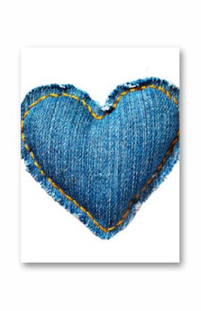 Valentine jeans heart. Isolated on white.