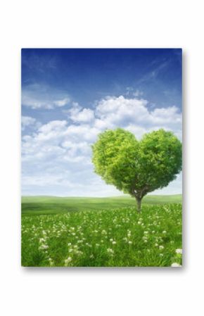 Tree in the shape of heart, valentines day background,