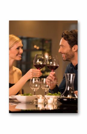 Couple toasting wineglasses