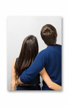  young couple standing back