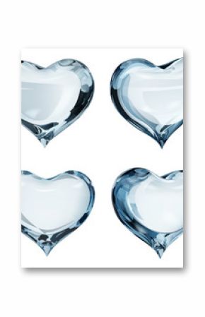 Opaque light blue hearts