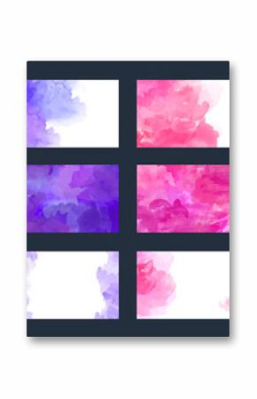 Big bundle set of bright vector colorful watercolor background for poster, brochure, card or flyer