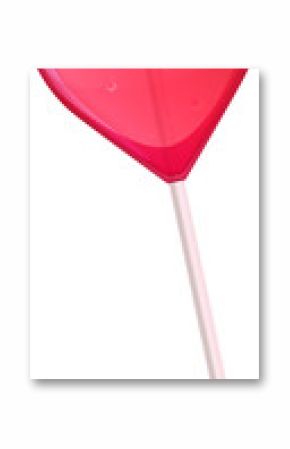 Vector is showing heart lollipop on stick with pink gradient, transparent background, copy space