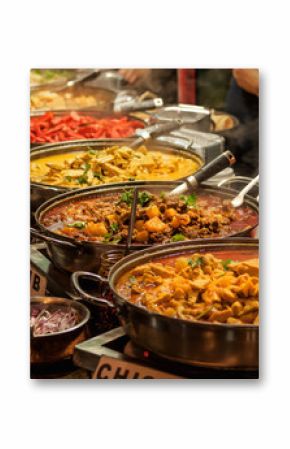 Oriental food - Indian takeaway at a London's market