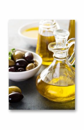 Olive oil in vintage bottles