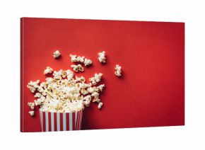 Striped box with popcorn