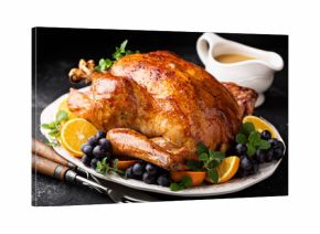 Festive celebration roasted turkey for Thanksgiving