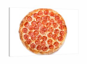 Pizza pepperoni isolated on white background