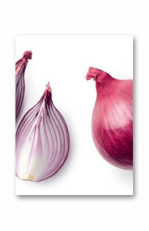 Fresh whole and sliced red onion