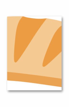 Displaying artisan bread loaf in flat design with slash marks and shading on transparent background