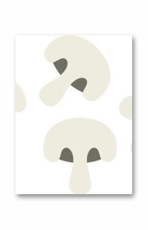 Cluster of four stylized mushroom slices is floating in flat design, with transparent background
