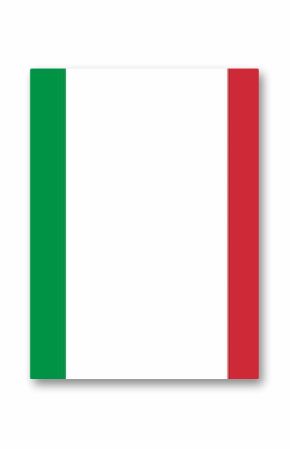 Flat vector illustration showing Italian flag with three vertical stripes on transparent background