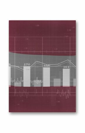 Displaying bar-line chart overlaying dashboard, with white vertical bars and connecting line graph