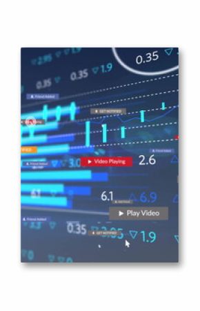 Displaying analytics UI in web interface, tracking bar charts, candlestick signals, pop-up alerts