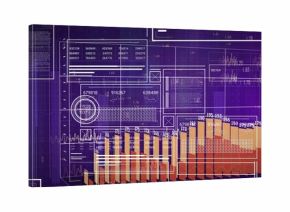Displaying 3D bar chart visualization in digital dashboard, with waveform graph and numeric tables
